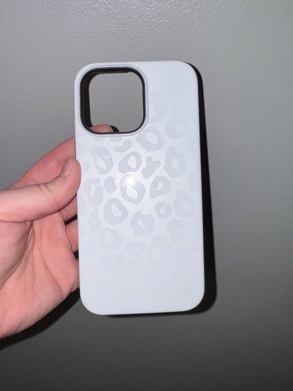 White Leopard Pattern Phone Case - casket